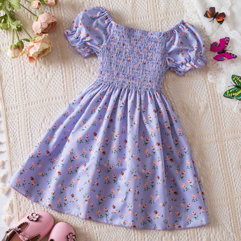 Childrens Dress 2025 Sweet Beauty Childrens Dress Summer Floral Dress Multi-color Camisole Vest Skirt A-class Ins Childrens Clothing Y250423hm8v