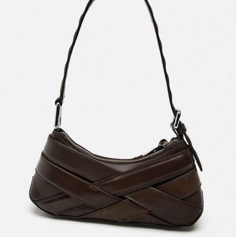 Designer Bag Y2k Fashion PU Leather Shoulder Bags For Women Punk Belt-Decor Locomotive Lady Underarm Bag High-End Female Handbags Black Brown