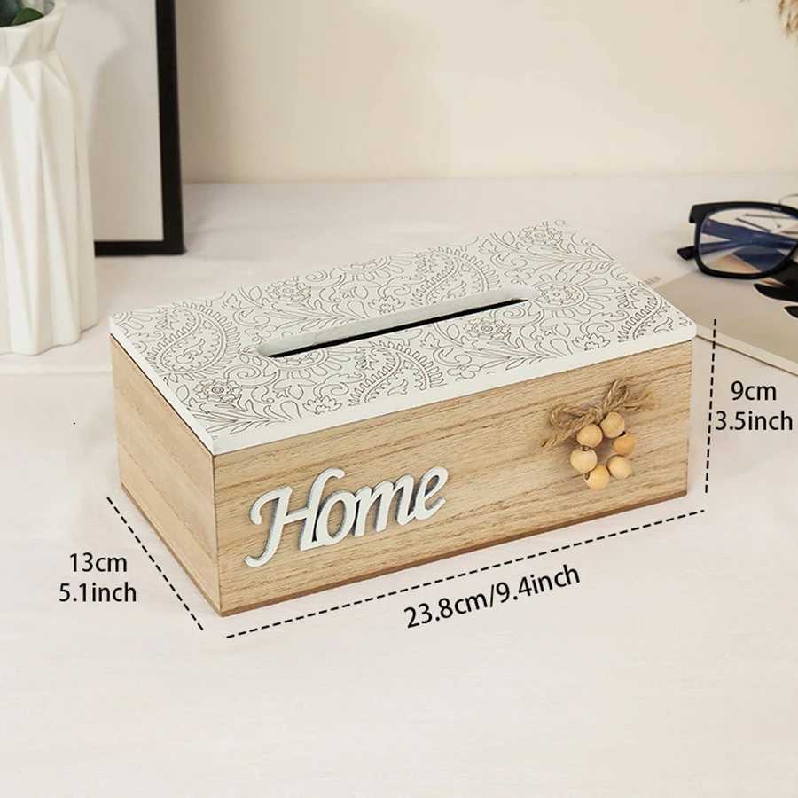 European Wooden Tissue Box Handmade Modern Western Restaurant Paper Boxes Living Room Desktop Napkin Organizer Home DecorationM251124