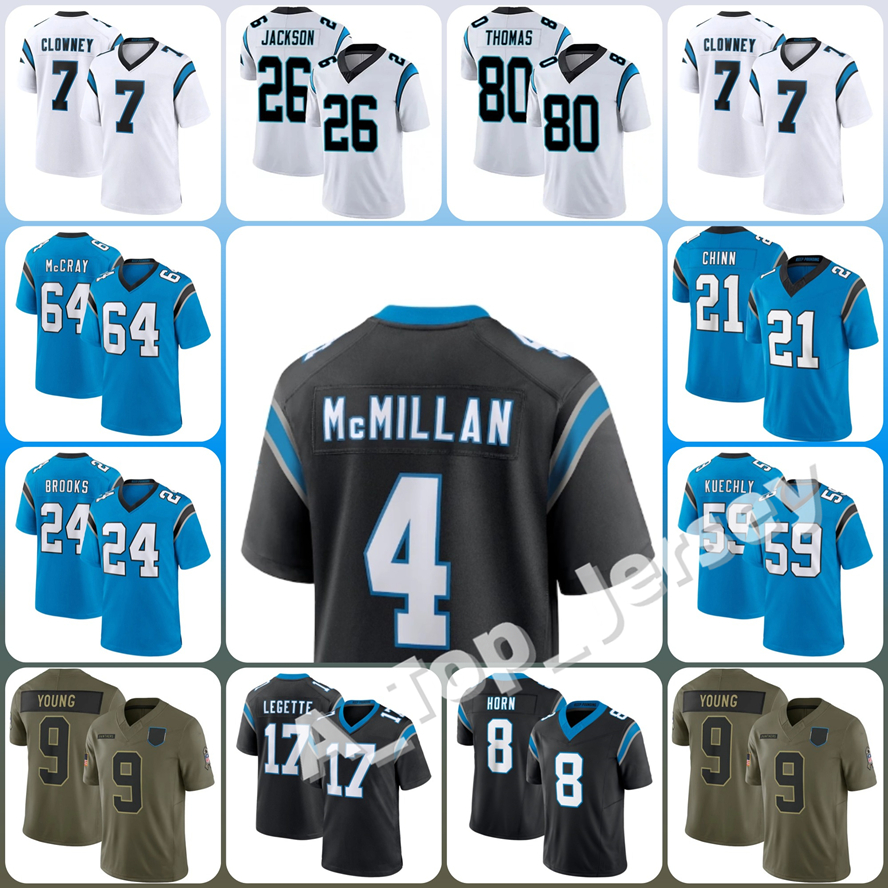 Football Jersey Tetairoa McMillan Xavier Legette Chuba Hubbard Jaycee Horn Steve Smith Bryce Young Jeremy Chinn Julius Peppers Chuba Hubbard Custom 5XL 6XL Jerseys