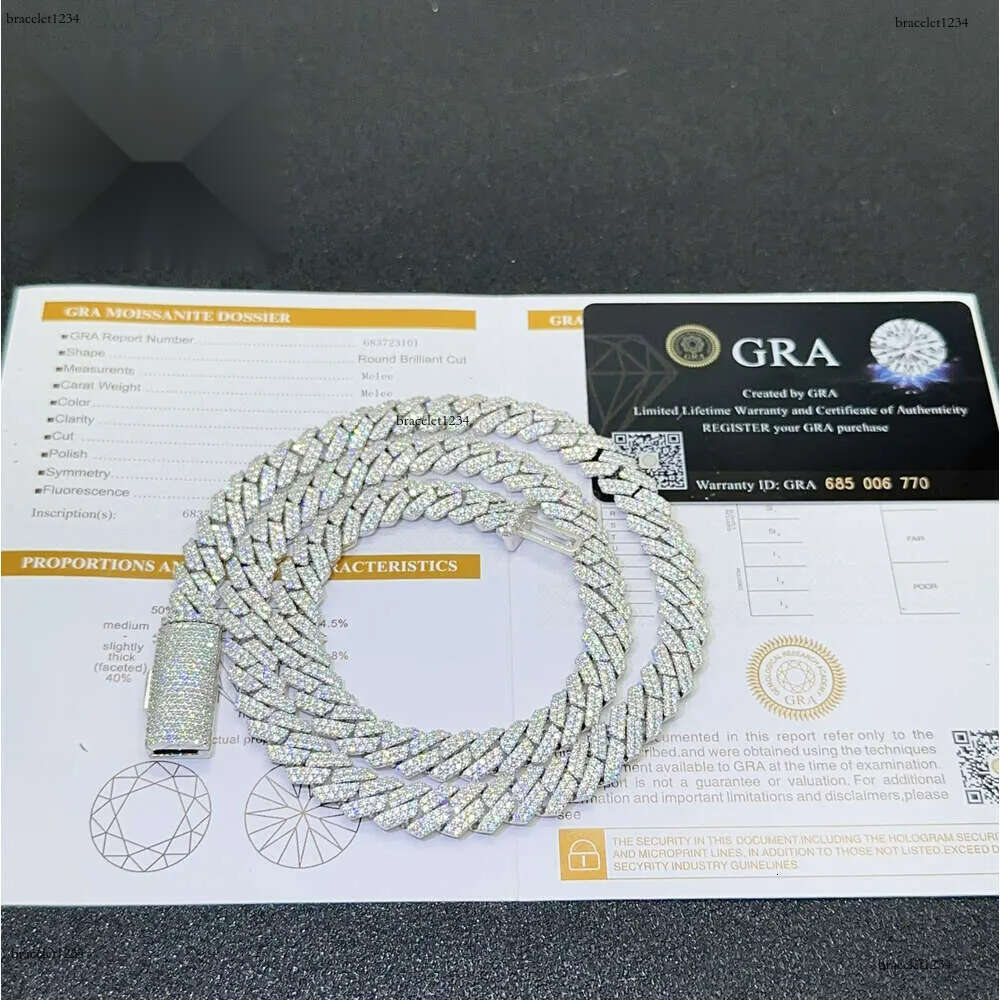 Top Designer Pendant For Men Fine Swan Pass Dia Watch Necklace Jewelry Sier 14Mm Cuban k Chain Moissanite 328