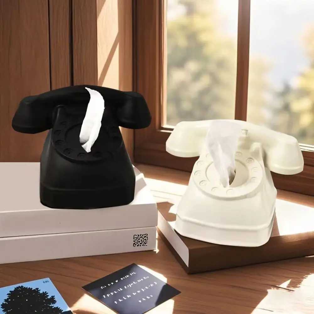 Ornament Silicone Tissue Box Retro Style Luxury Paper Box Nostalgic Telephone Shaped Paper Towel Box DesktopM251124