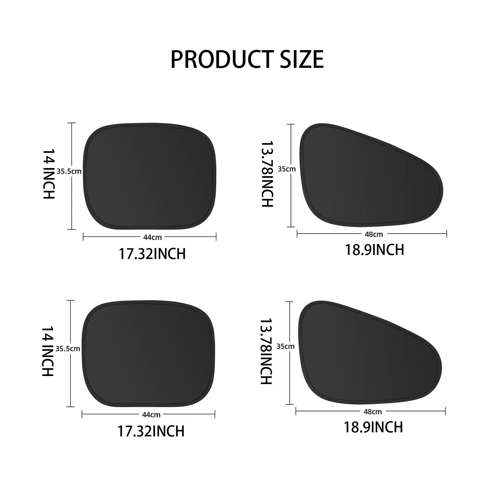 4pcs Static Cling Car Side Window Sunshades - UV Rays & Privacy Protector, Reusable & Washable Side Window Shades for Most Cars, SUVs, Trucks