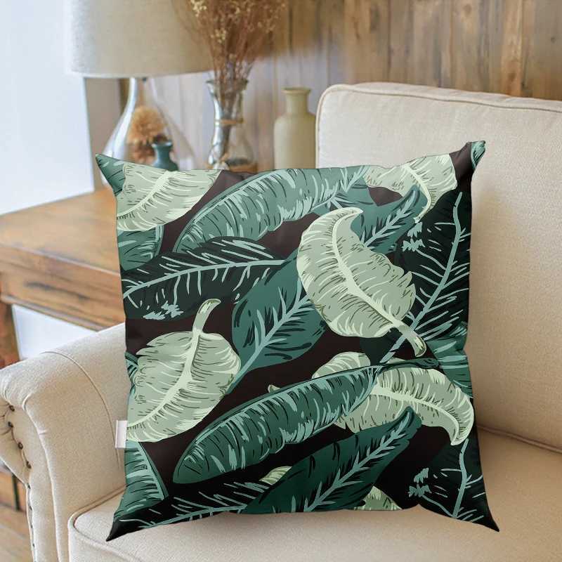 Tropical Palm Leaf Cactus throw pillow cover with short plush print for living room sofa decoration cushion cover pillow covers G251124