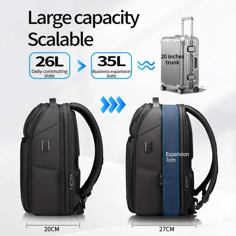 Designer bag Designer bag Designer bag Fenruien Business Waterproof Backpacks USB Charging Men Fit 15.6 Inch Laptop Travel 35L Large Capacity Backpack