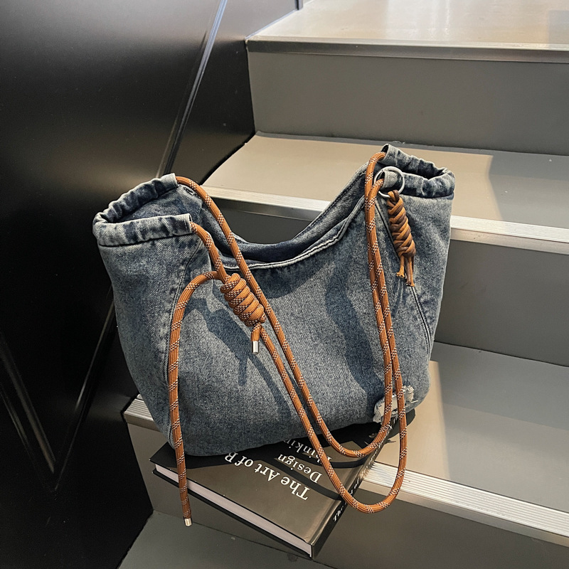 designer bag Cowboy cloth women's large capacity fashionable casual shoulder crossbody bag class commuting tote bag