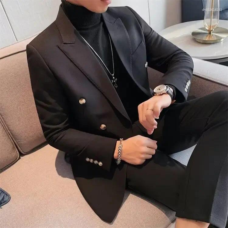 Men's Suits Spring Autumn Jacket For Men Thin Casual Slim Fit Gentleman Classic Clothing Man And Blazers Clothes Luxury Designer Coats