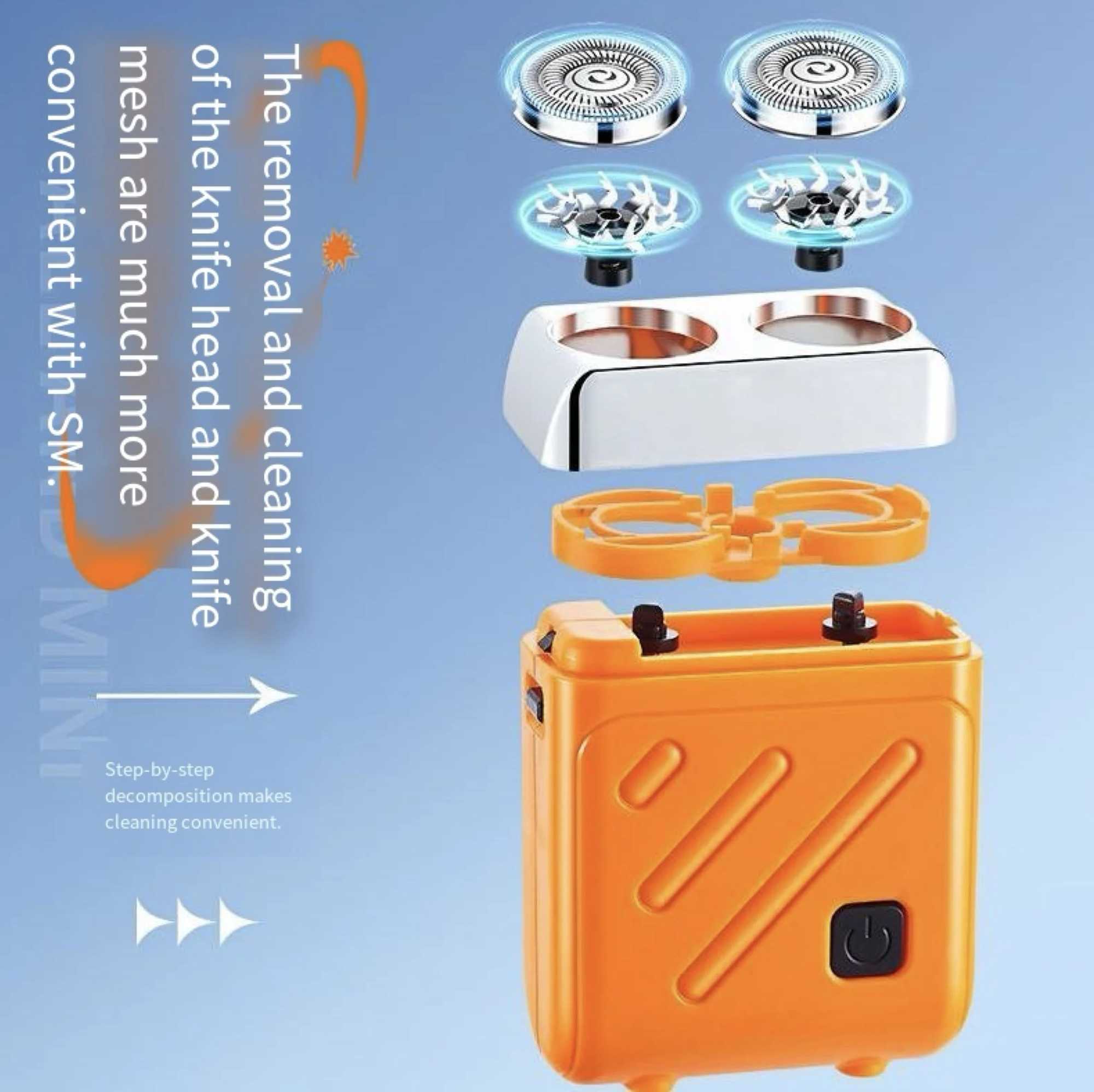 Mini Electric Shaver Dual Head Waterproof Type-C Rechargeable Shaver Travel Rotary Razor Mens Portable Hair Beard Trimmer Tool L251124