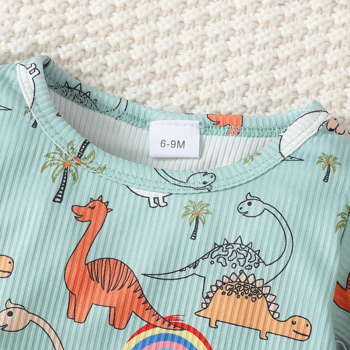 Clothing Sets 2pcs Baby Boys Cute Dinosaur And Tiger Graphic Print T-shirt Shorts Set Clothes R250424