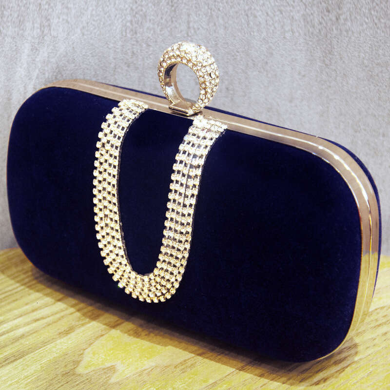 Dinner Bag Velvet Diamond Decorated Black Velvet Banquet Bag High End Cheongsam Bag KQ