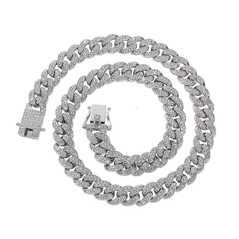 Fashion Stainless Steel Hip Hop Iced Out Gold Cuban Link Chain Bracelets Jewelry Heavy Necklaces for Women with Vvs