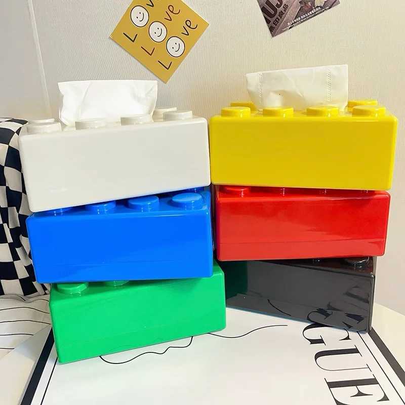 1PC Creative Cartoon Building Block Tissue Box with High Aesthetic Value for Household Napkins Paper Drawer Storage BoxM251124