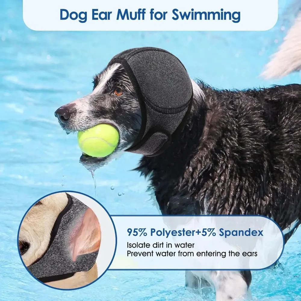Waterproof Dog Ear Muffs for Swimming Grooming Noise Cancelling Calming Hood Pet Anxiety Relief Shock Prevention 251121 - view 3