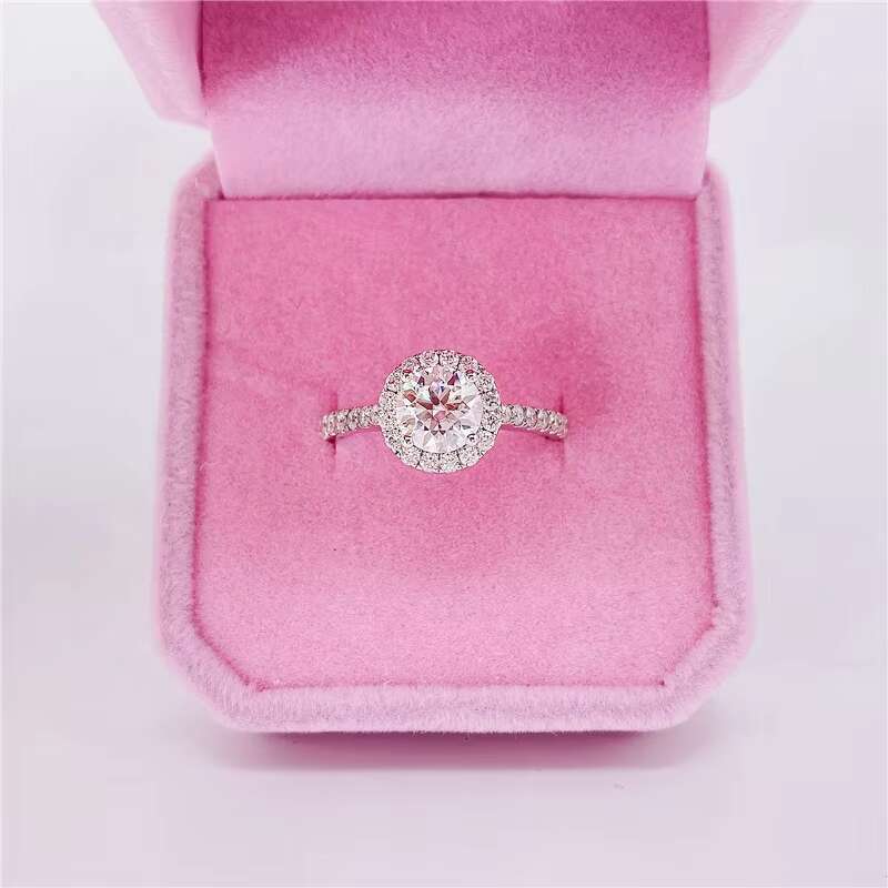 Zuanfa Jewelry Classic Style Prong Setting Women Engagement Rings Jewelry 18 k White Gold Au750 VVS Moissanite Diamond Rings