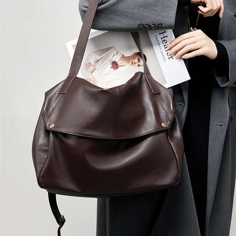 Designer Bag 2025 Burminsa Cowhide Genuine Leather Soft Large Hobo Shoulder Bags For Women 2025 Designer Big Messenger Tote Ladies Handbags Luxury Bag