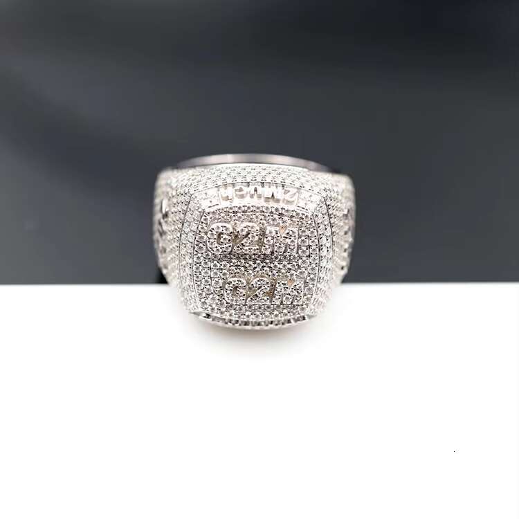 Custom Fashion Jewelry 14K Gold Mens Moissanite Diamond Hiphop Jewelry Champion Ring