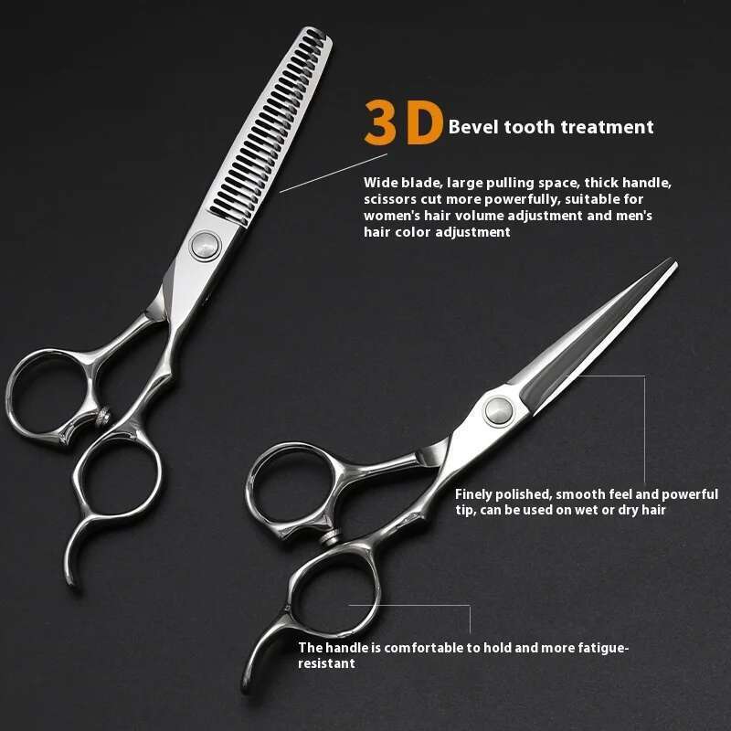 Professional 3D Cutting Shears - Premium Salon Quality with Durable Stainless Steel Blades (Sizes: 5.5" & 6") ,