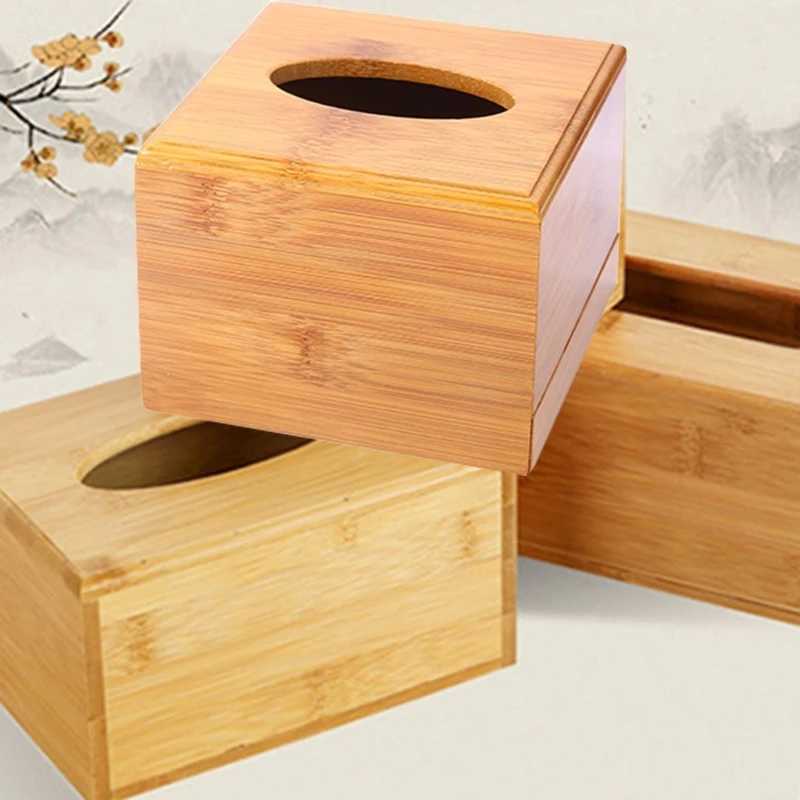 Rectangular Bamboo Tissue Box for Car Home Office Dormitory Dresser Face Paper Container Box DropshippingM251124
