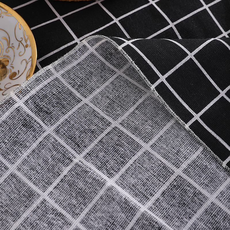 Simple and fresh cotton and linen checkered tablecloth, dining table fabric, home use, tablecloth, placemat YCD401