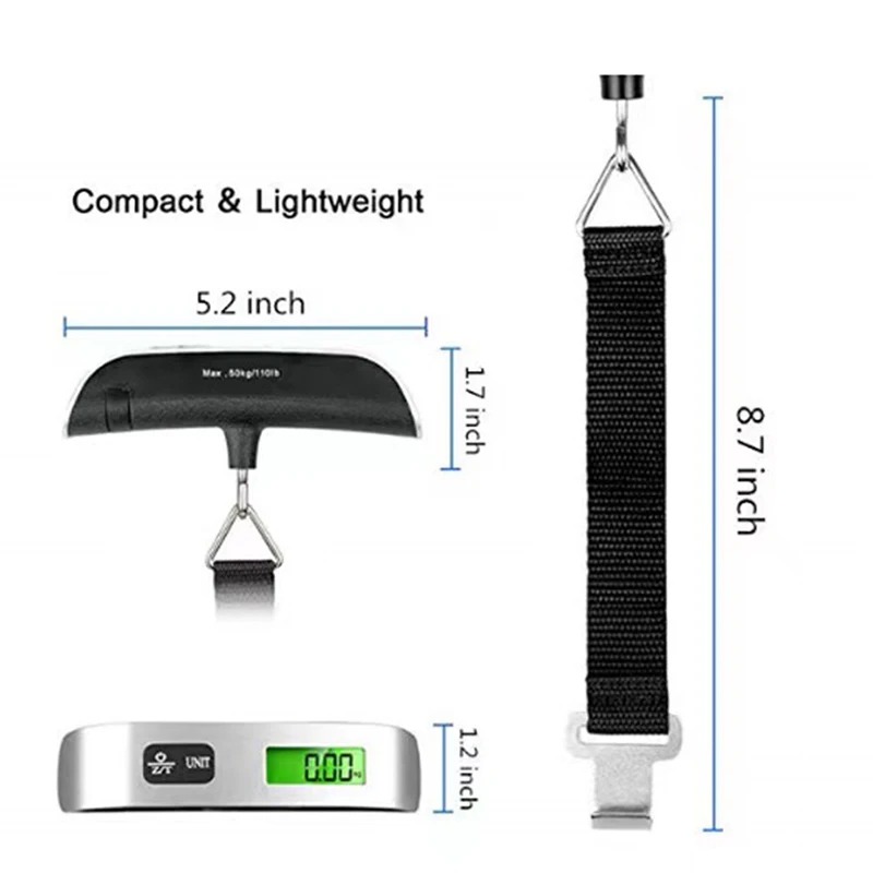 wholesale Digital LCD Display 110lb/50kg Electronic Lage Hanging Suitcase Travel Weighs Baggage Bag Weight Balance Portable Scale Tool