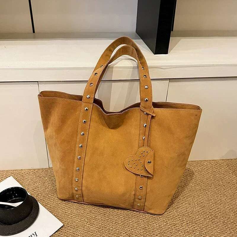 Designer Bag Fashion Suede Sewing Thread Solid Color Shoulder Bags 2025 Hot Sale Retro Versatile Commute Simplicity Single Women's Handbag