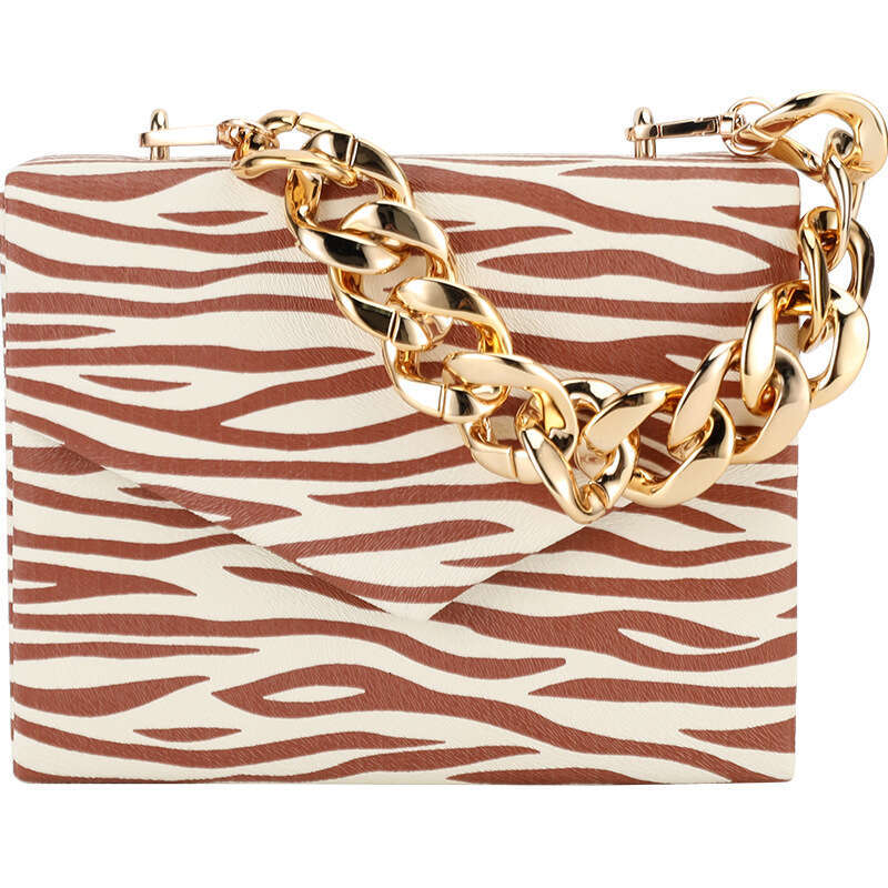 Dinner Bag New Zebra Pattern Evening Party Underarm PU Fashion Versatile Women S Handheld One Shoulder Oblique Cross Chain Bag For Women KQ