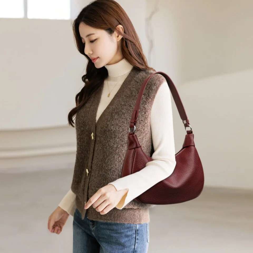 Designer Bag 2025 Two Belt Strap Soft Lichi Pu Leather Shoulder Women's Crossbody Bag Female Small Hobos Armpit Purses And Handbag Sac A Main Lux