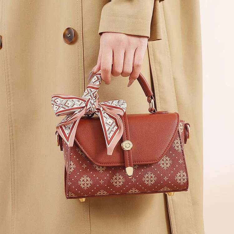 Red Female New Chinese Style China Chic Printed Handbag Grand Middle Aged Mother Bag High Grade Messenger Bag