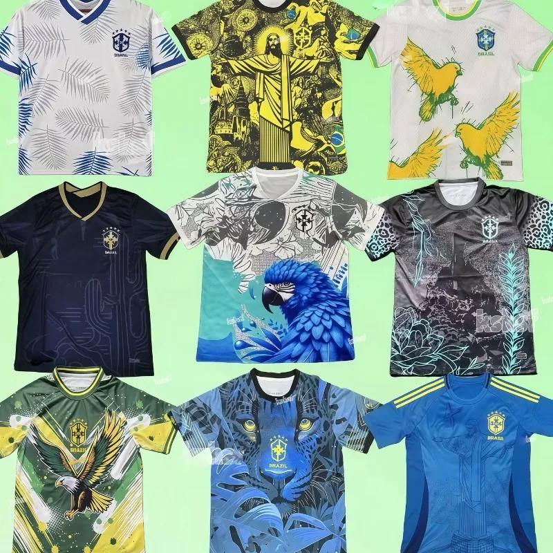 BraziL Soccer Jersey 24 25 26 Copa America Cup NEYMAR VINI JR 2024 BrasIL National Team BrasIL Football Shirt 2025 JESUS Special Away Fans Player Mens Kids Kit Sets 10