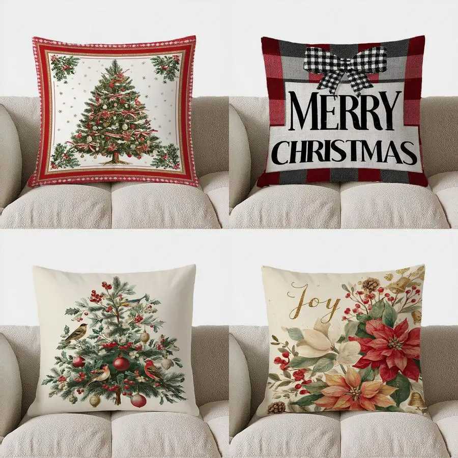 Christmas Tree Decorative throw pillow cover with short plush print for living room sofa decoration cushion cover pillow covers G251124