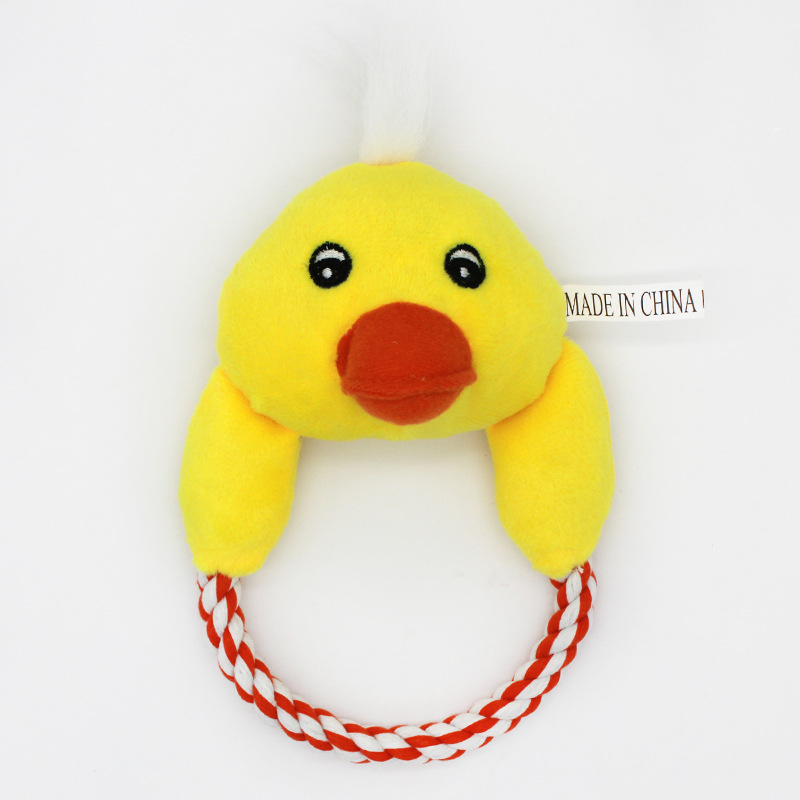 Squeaky Dog Toys, Tough Frog Dog Plush Toy with Nylon Rope Knot, Interactive Dog Toy, Built-in Squeaker Dog Stuffed Animals Chew Toy for Small, Medium