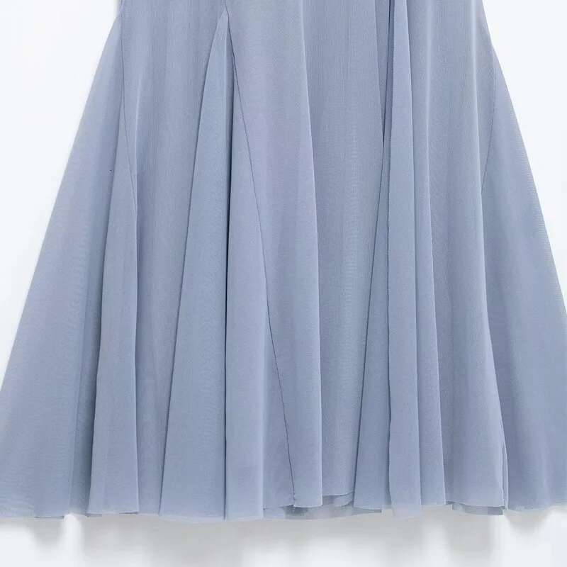 TRAF Blue Slim Fit Long 2025 Women's Spring Elegant Party Evening Dresses Fashion Casual Vintage Y2k Midi Dress Vestidos