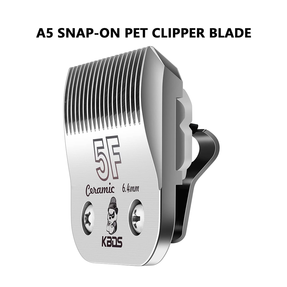 KBDS 5F Ceramic Detachable A5 Pet Dog Grooming Clipper Blades (1/4" - 6.4mm) ,Compatible with Most Andis,Oster A5 Wahl KM Series Clippers(Customi