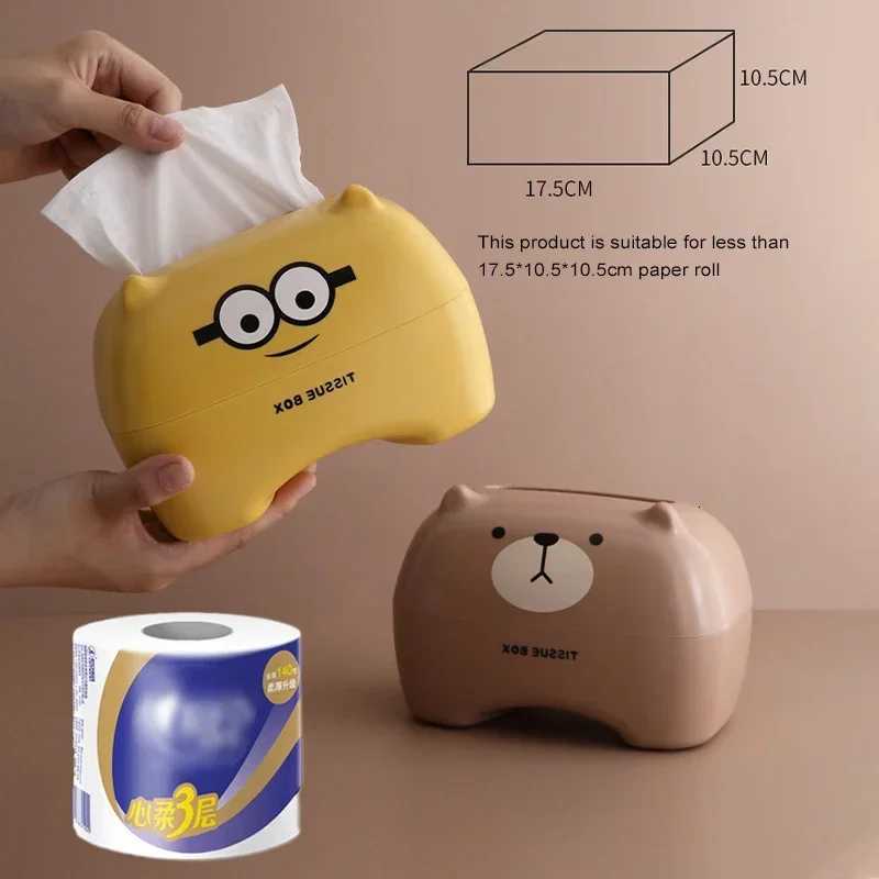 4 Color Cute Cartoon Tissue Boxs Nordic Roll Paper Storage Box Thickened Plastic Tissue Box Container Towel Napkin Tissue HolderM251124