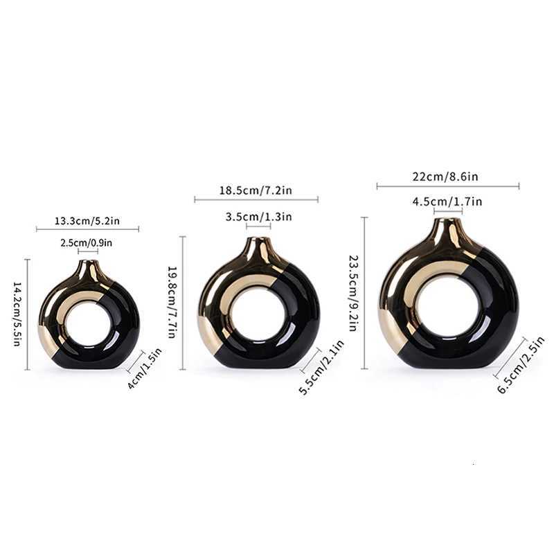 Ceramic Flower Vases For Living Room Luxury Nordic Plant PotDinning Table Hotel Home DecorationWedding Festival Artwork Golden C251124