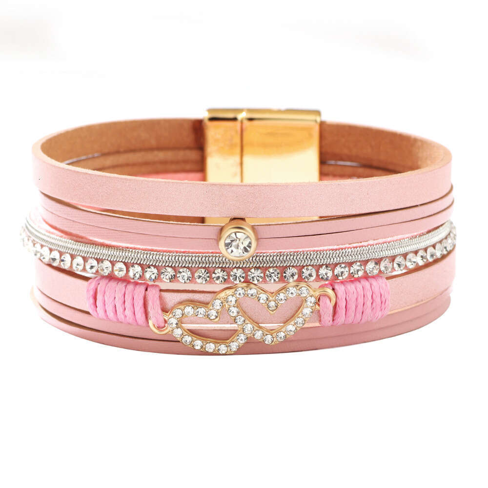 Fashionable New Bohemian Multi layered Love Soil Dia Open Bracelet