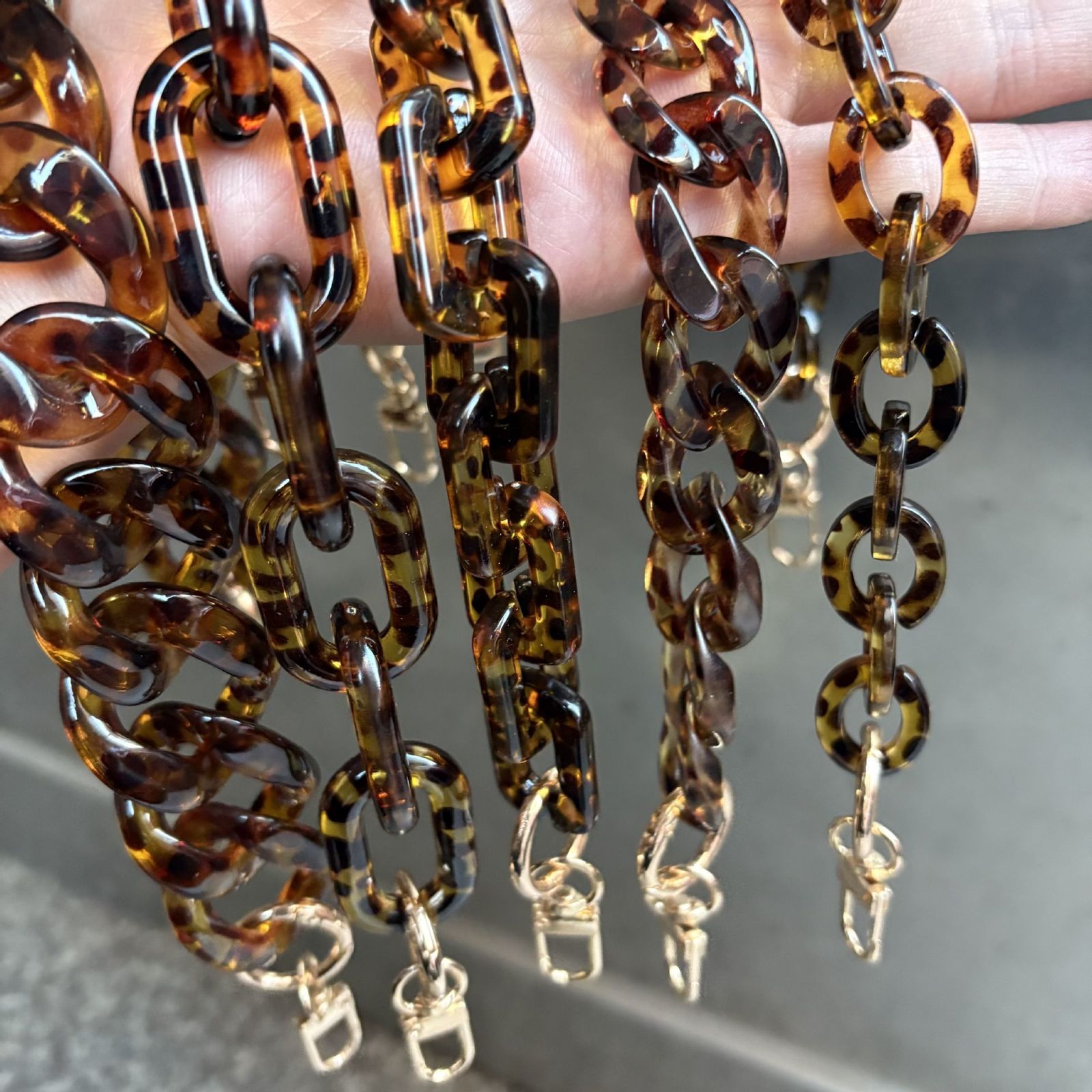 Acrylic womens handbag with thick chain used for bags leopard shoulders resin straps replacement bag chains plastic chains 60cm 120cm 241223