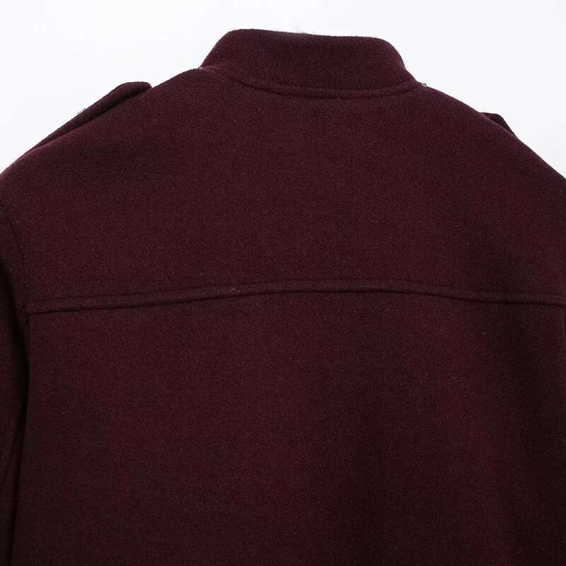Designer Clothes Willshela Women Fashion With Pockets Wine Red Single Breasted Jackets Vintage O-Neck Long Sleeves Female Chic Lady Outfits