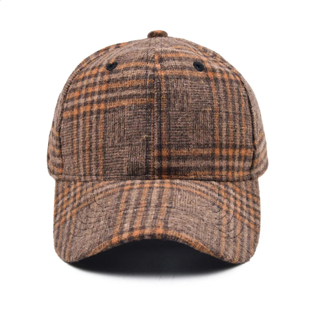 Winter Fleece Plaid Baseball Caps For Women Casual Outdoor Keep Warm Adjustable Hat Boys And Girls Hip Hop Bone Gorras 250321