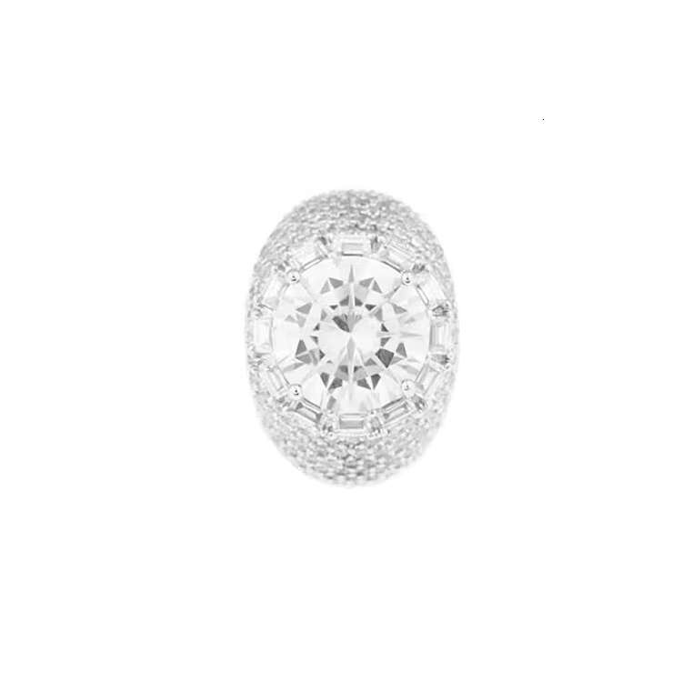 Hot Sale Rapper Ring 18K Gold Plated 925 Sterling Silver Larger Size Diamond VVS Moissanite Ring for Hip Hop Jewelry