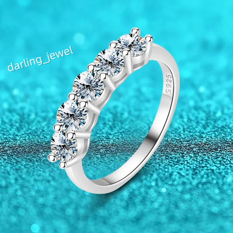 GRA White Gold D Color 4mm Moissanite Ring for Women Stone Match Diamond Wedding Band Bride S925 Sterling Silver Fine Jewelry