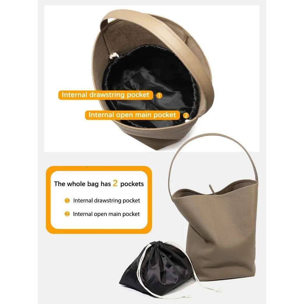 Designer Bag Zency Cowhide Leather Large Tote Bag For Women High Capacity Bucket Leisure String Composite Bags Trendy