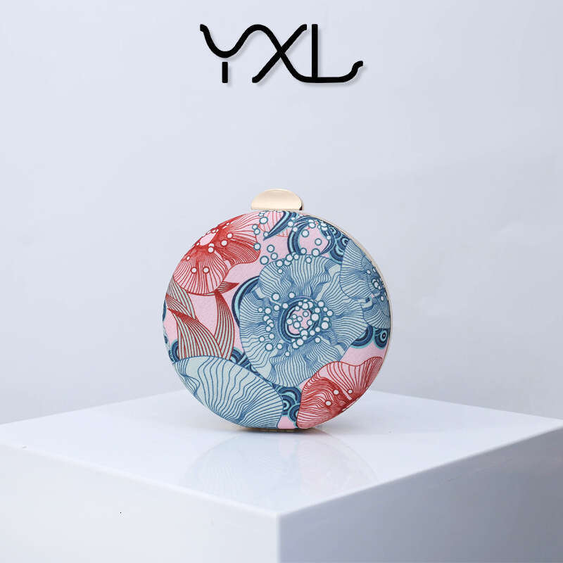 Dinner Bag New Japanese Hefeng Handheld Dinner Ins Round Small Drum Bag Printing Pattern Texture Handbag KQ