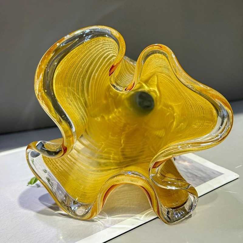 Modern Home Decoration High-end Luxury Handmade Glazed Vase Living Room Decorative Glass Vase Ornament C251124