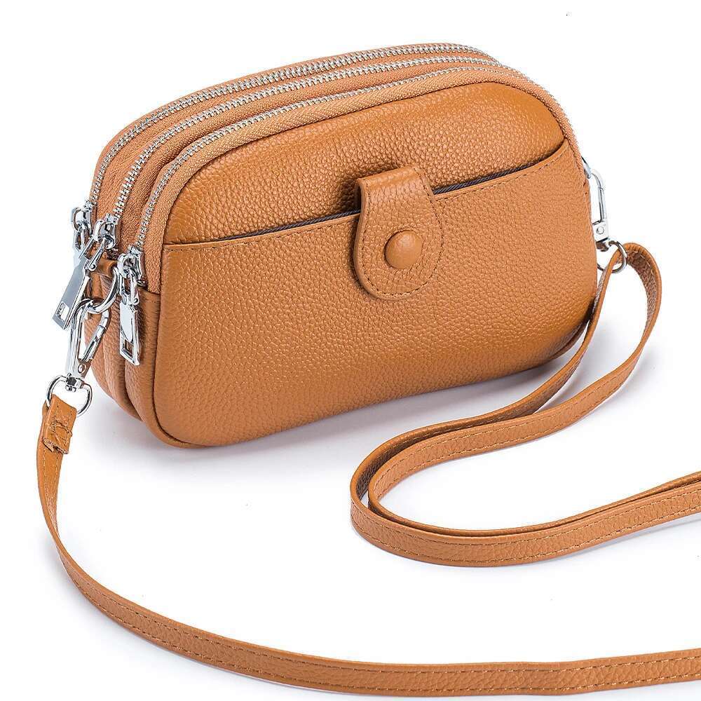 Designer Bag Real Leather Women Fashion Shoulder Bag Mini Cross Messenger Bags Female Small Purse Three Zipper Pockets Design Handbag