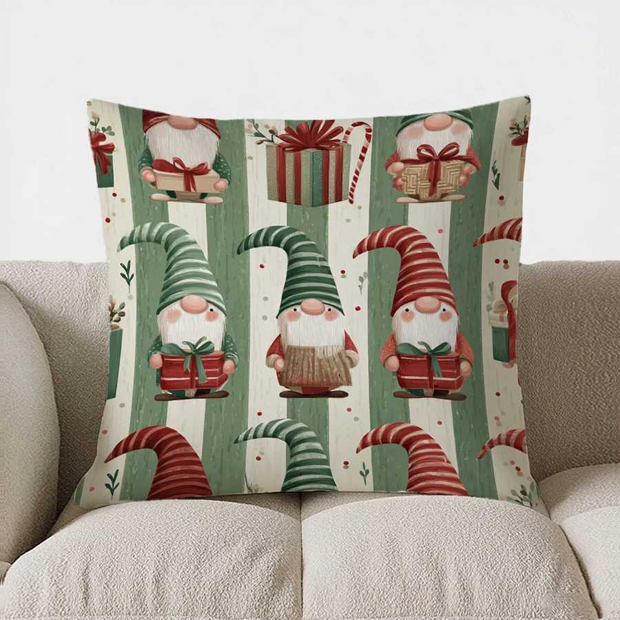 Christmas Cushion With Candy Gingerbread throw pillow cover with short plush print living room sofa decoration cushion cover G251124