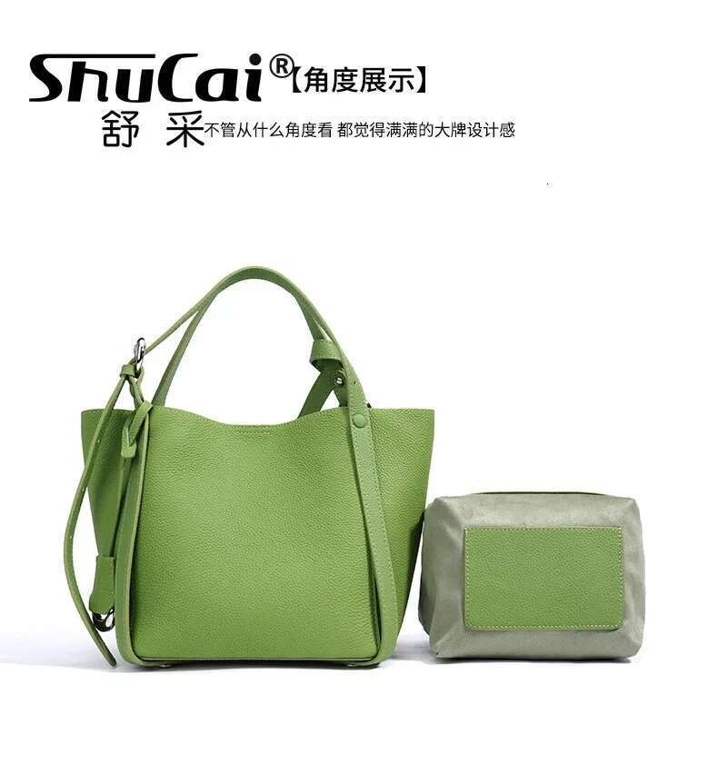 Designer Female Leather Fashion Handbag Commuter Vegetable Basket Shoulder Crossbody Women's Bag 2025 New