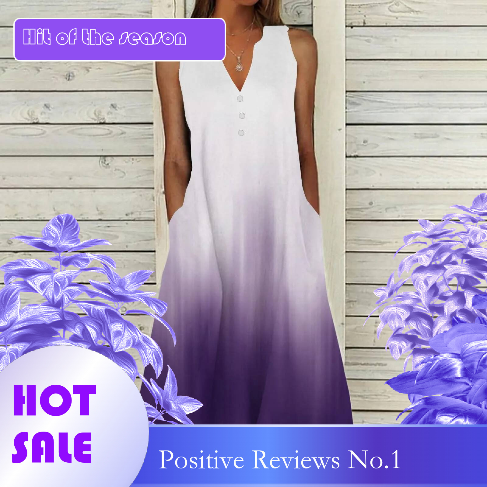 Dongdumaoyi Sexy Sleeveless Women Sundress Summer Buttton V Neck Long Dress Pocket Vestidos Gradient Casual Vacation Beach Maxi