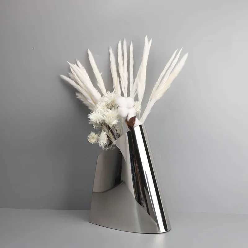 Luxury Cone-shaped Design Stainless Steel Vase Living Room Flower Arrangement Desktop Decoration Home Decor Accessories C251124