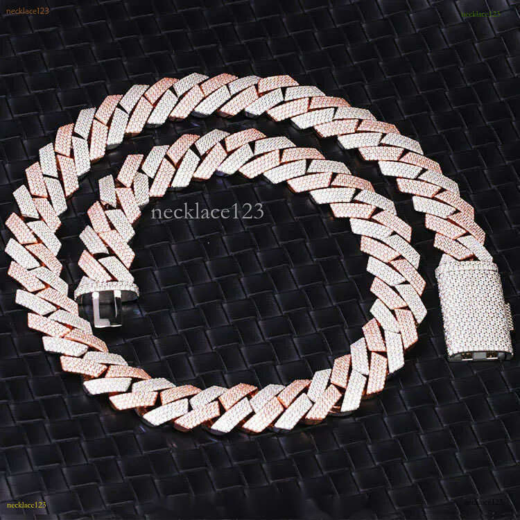 20 mm 4 Rows hiphop dia Cuban k Chain GRA Moissanite sterg sier gold plate Fine jewelry necklaces bracelets